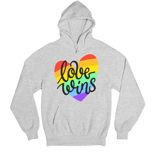 pride love wins hoodie hooded sweatshirt winterwear printed graphic stylish buy online india the banyan tee tbt men women girls boys unisex gray - lgbtqia+