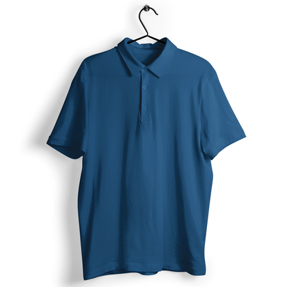 petrol blue polo t-shirt plain petrol blue collar t-shirts the banyan tee 100% cotton polo t-shirts