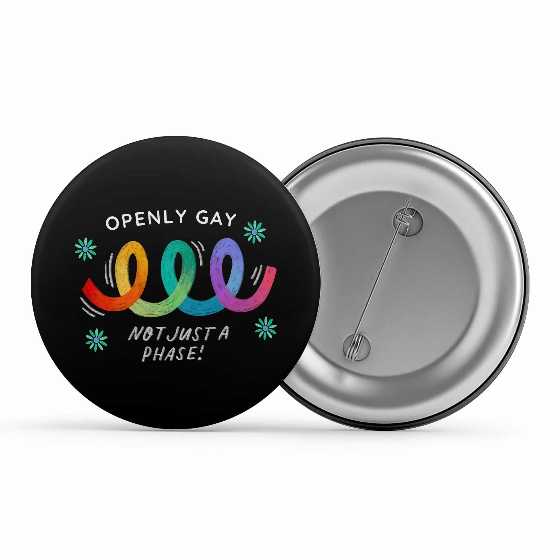 pride openly gay badge pin button printed graphic stylish buy online india the banyan tee tbt men women girls boys unisex  - lgbtqia+