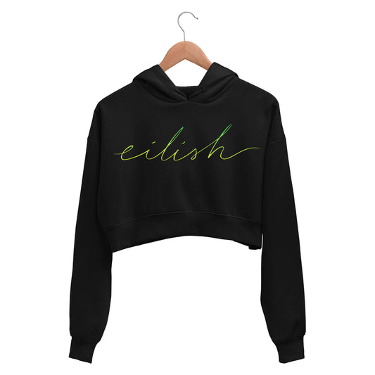 billie eilish eilish crop hoodie hooded sweatshirt upper winterwear music band buy online india the banyan tee tbt men women girls boys unisex black