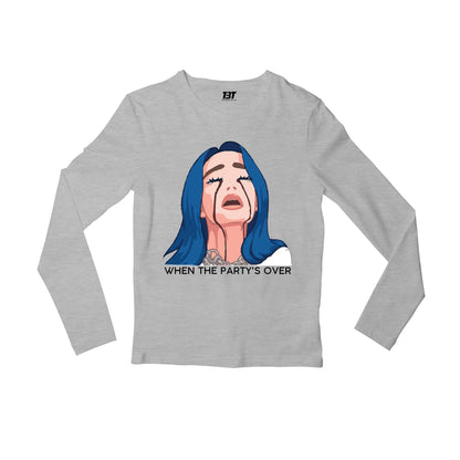 billie eilish when the party's over full sleeves long sleeves music band buy online india the banyan tee tbt men women girls boys unisex gray