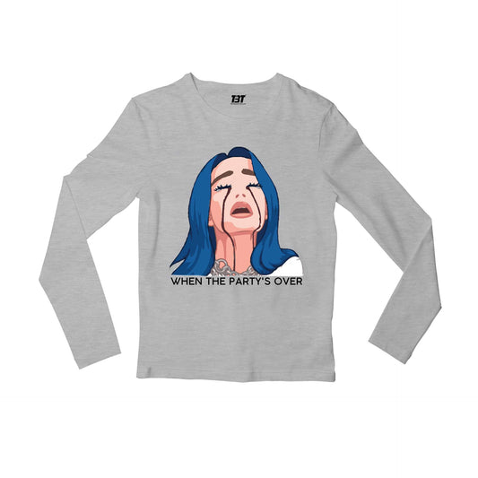 billie eilish when the party's over full sleeves long sleeves music band buy online india the banyan tee tbt men women girls boys unisex gray