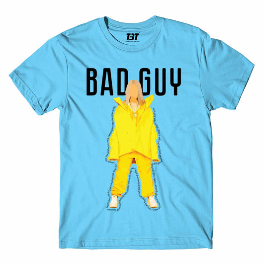 billie eilish bad guy t-shirt music band buy online india the banyan tee tbt men women girls boys unisex Sky Blue