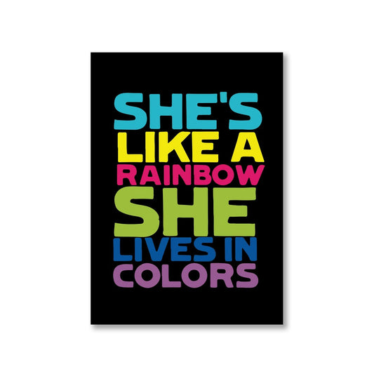 the rolling stones she's like a rainbow poster wall art buy online india the banyan tee tbt a4