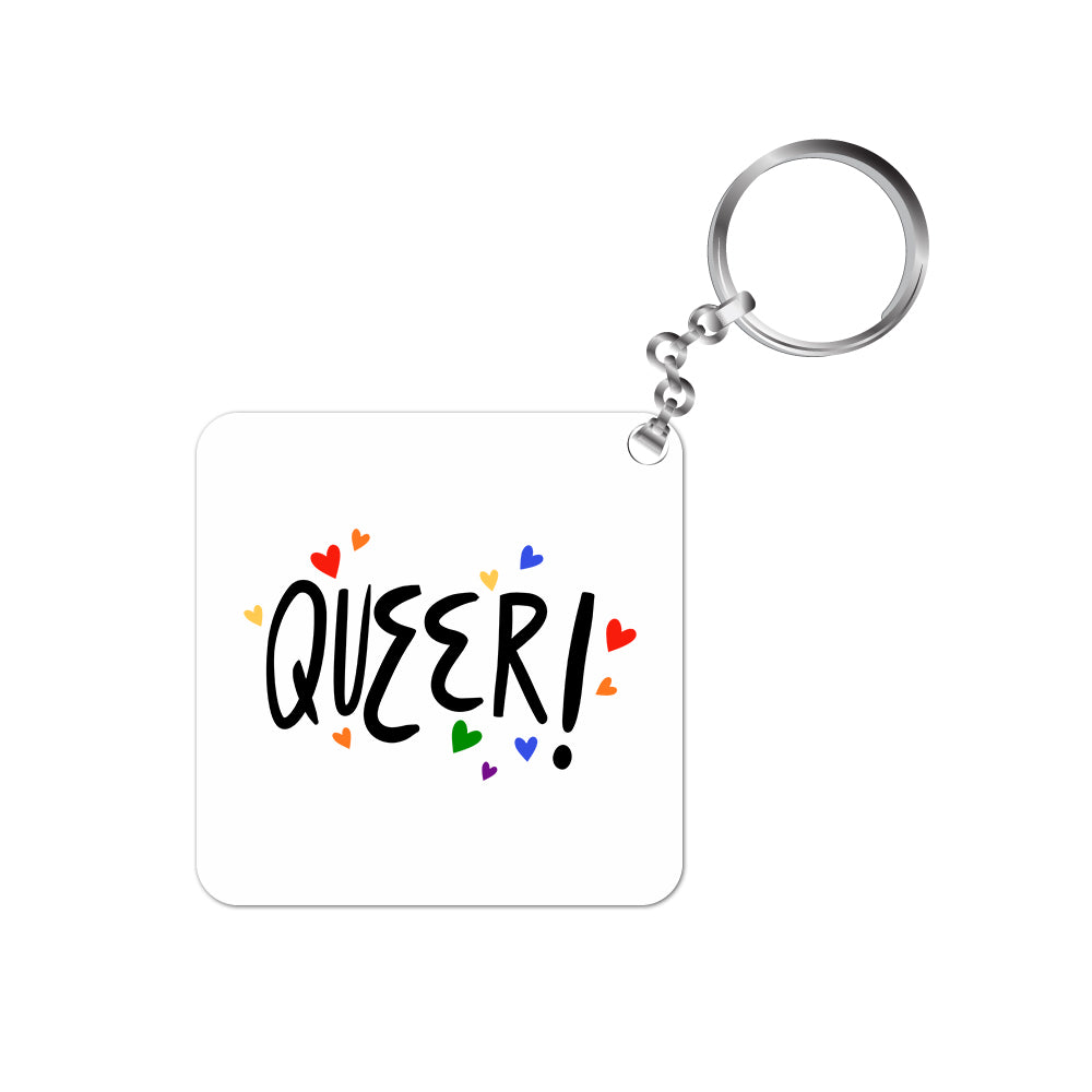 pride queer keychain keyring for car bike unique home printed graphic stylish buy online india the banyan tee tbt men women girls boys unisex  - lgbtqia+