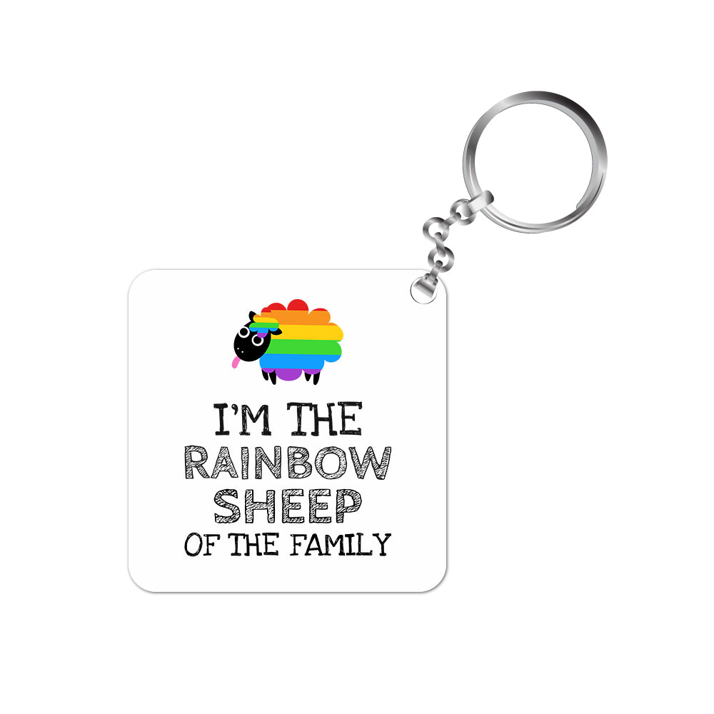 pride rainbow sheep of the family keychain keyring for car bike unique home printed graphic stylish buy online india the banyan tee tbt men women girls boys unisex  - lgbtqia+