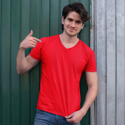 Red V-neck T shirt