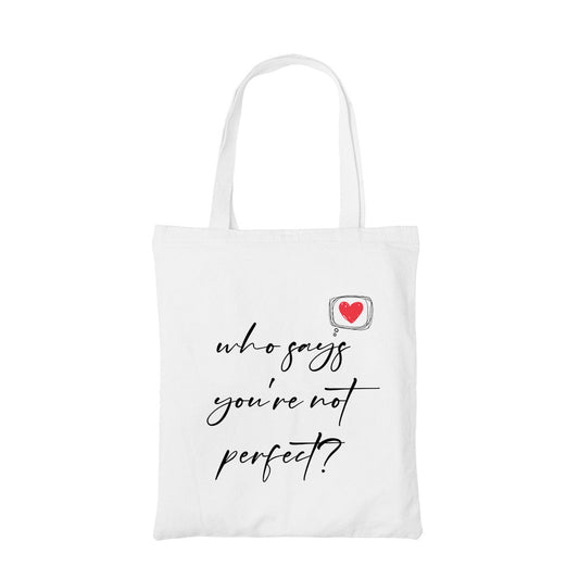 selena gomez you are not perfect tote bag hand printed cotton women men unisex