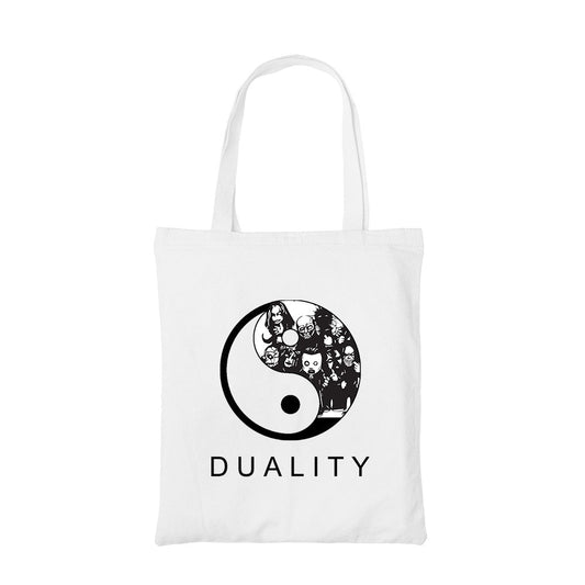 slipknot  duality tote bag hand printed cotton women men unisex