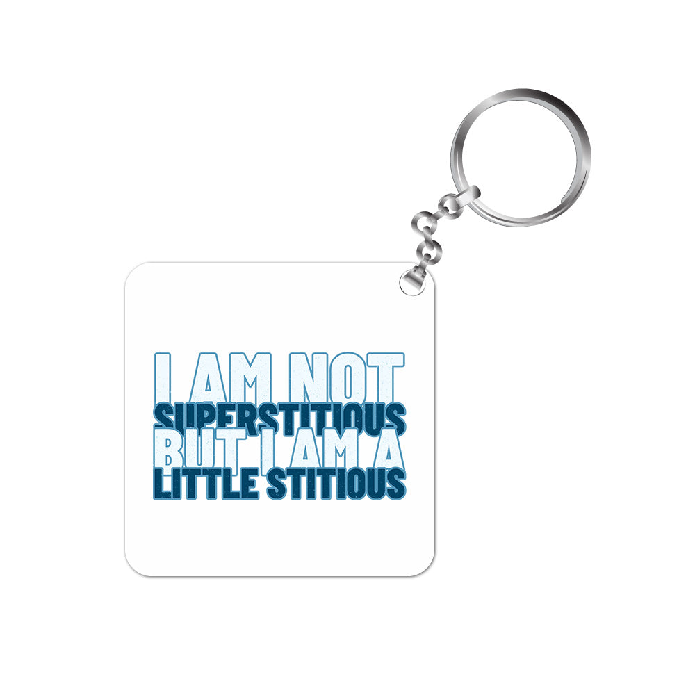 the office i am not superstitious i am a little stitious keychain keyring for car bike unique home tv & movies buy online india the banyan tee tbt men women girls boys unisex  - michael scott quote
