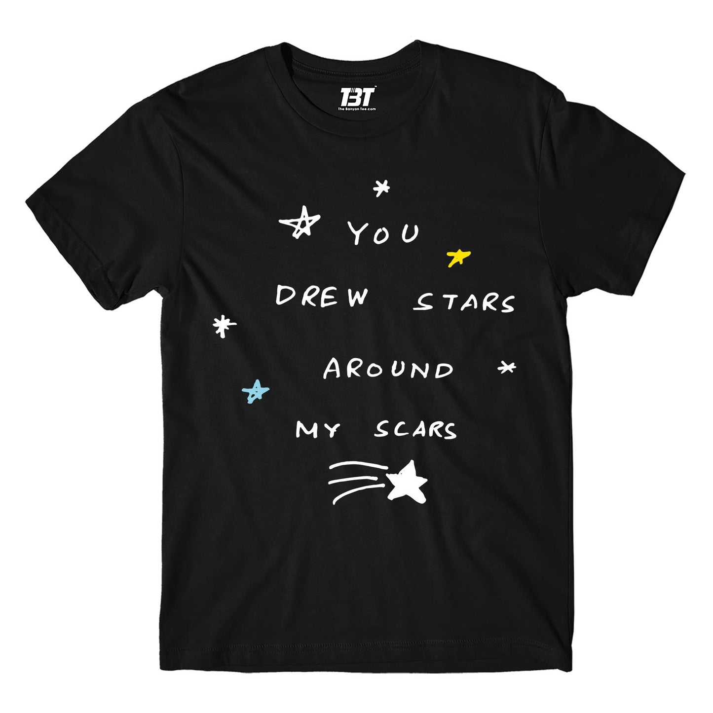 taylor swift cardigan t-shirt music band buy online india the banyan tee tbt men women girls boys unisex black you drew stars around my scars