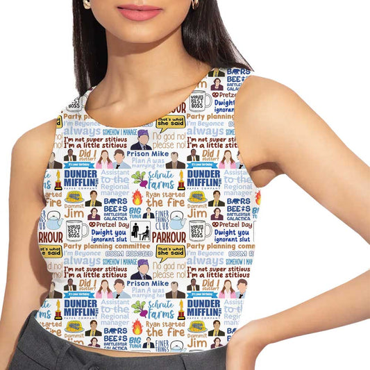 the office frame all over printed crop tank tv & movies buy online india the banyan tee tbt men women girls boys unisex xs